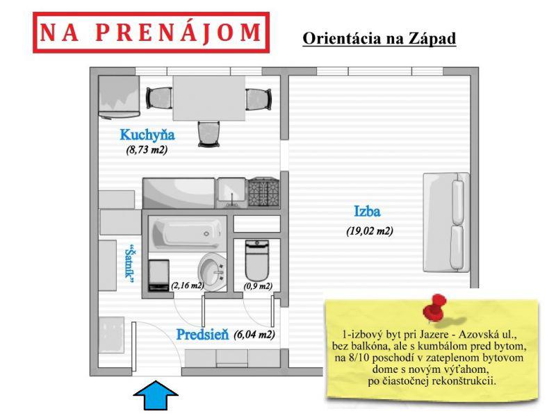 PRENAJATÉ -1-izbový byt na začiatku Jazera (v lokalite, ktorú si proste zamilujete)